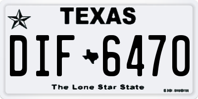 TX license plate DIF6470