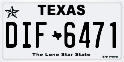 TX license plate DIF6471
