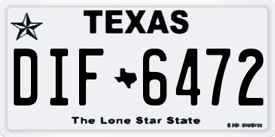 TX license plate DIF6472