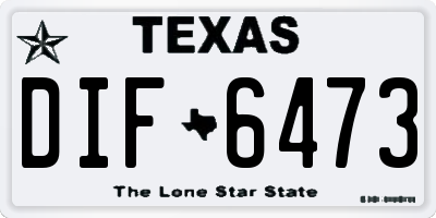 TX license plate DIF6473