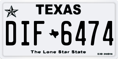 TX license plate DIF6474
