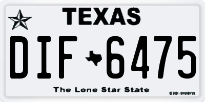 TX license plate DIF6475