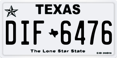 TX license plate DIF6476