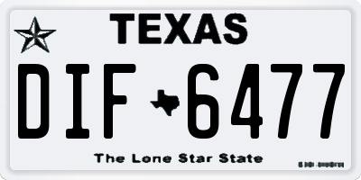 TX license plate DIF6477
