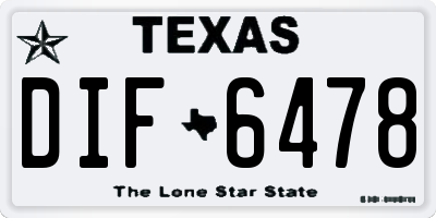 TX license plate DIF6478