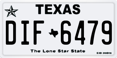 TX license plate DIF6479