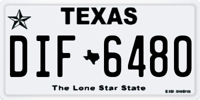 TX license plate DIF6480