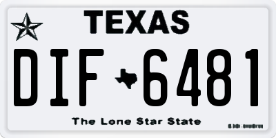 TX license plate DIF6481