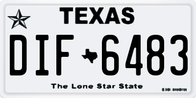 TX license plate DIF6483