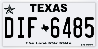 TX license plate DIF6485
