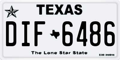 TX license plate DIF6486