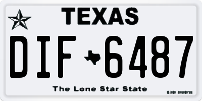 TX license plate DIF6487