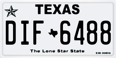 TX license plate DIF6488