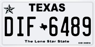 TX license plate DIF6489