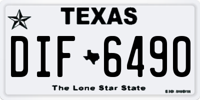TX license plate DIF6490