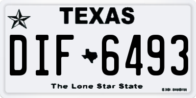 TX license plate DIF6493