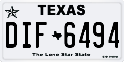 TX license plate DIF6494