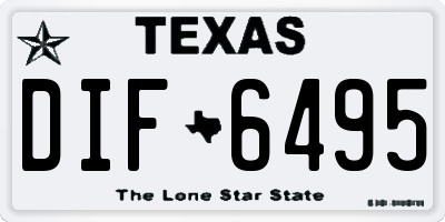 TX license plate DIF6495