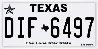 TX license plate DIF6497
