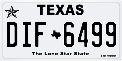 TX license plate DIF6499