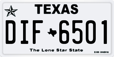 TX license plate DIF6501