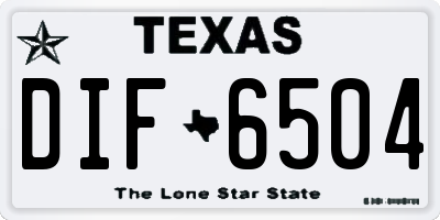 TX license plate DIF6504