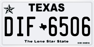 TX license plate DIF6506