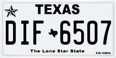 TX license plate DIF6507