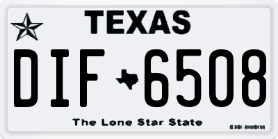 TX license plate DIF6508