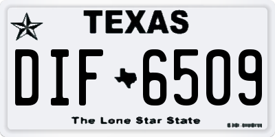 TX license plate DIF6509