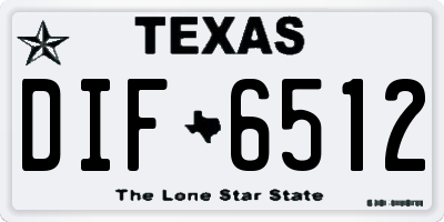 TX license plate DIF6512