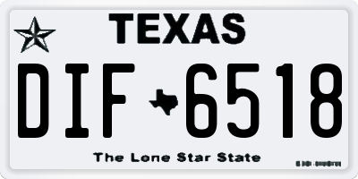 TX license plate DIF6518