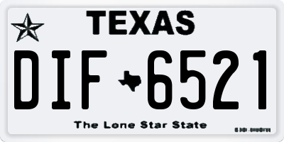 TX license plate DIF6521