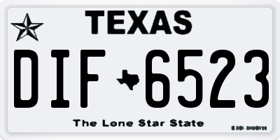 TX license plate DIF6523