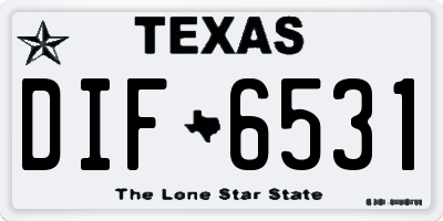 TX license plate DIF6531