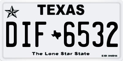 TX license plate DIF6532