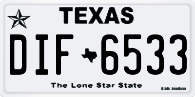 TX license plate DIF6533