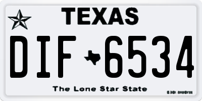 TX license plate DIF6534