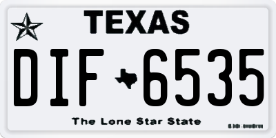 TX license plate DIF6535