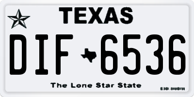 TX license plate DIF6536