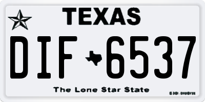 TX license plate DIF6537
