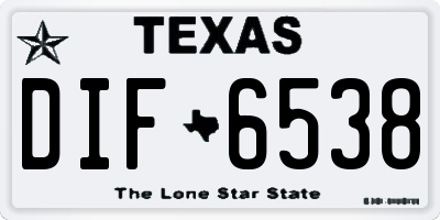 TX license plate DIF6538