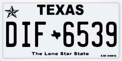 TX license plate DIF6539