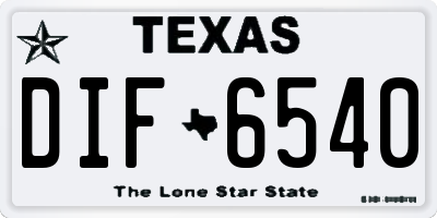 TX license plate DIF6540