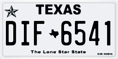 TX license plate DIF6541