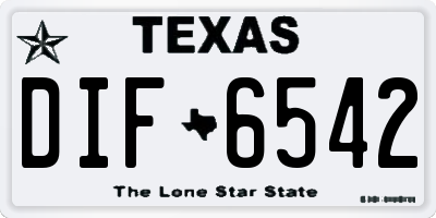 TX license plate DIF6542