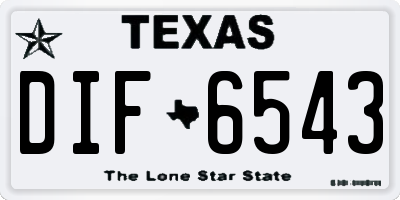 TX license plate DIF6543