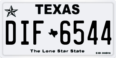 TX license plate DIF6544