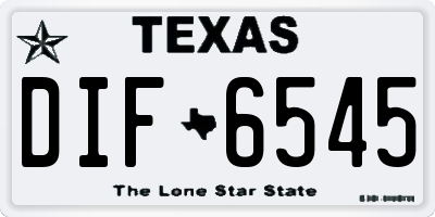 TX license plate DIF6545