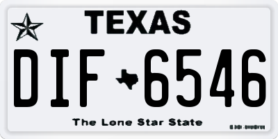 TX license plate DIF6546